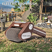 Brosse de nettoyage électrique rechargeable pour barbecue, rotative, en acier inoxydable, sans poils, de qualité alimentaire, avec manche en plastique