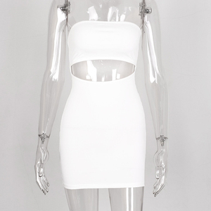 Vestido de fiesta de dos piezas ahuecado para mujer, conjunto de falda de dos piezas con eslogan, falda ajustada, conjunto de top corto y falda - Product Image 4
