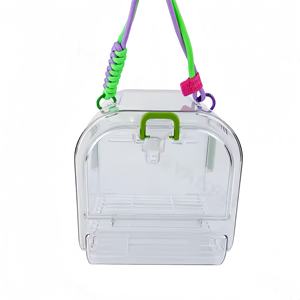 Custom New acrilico chiaro zaino gabbia per uccelli moderno portante portatile sicuro con scala per piccoli uccelli & pappagalli Display - Product Image 4