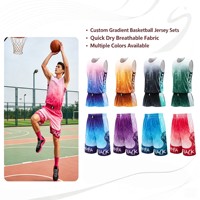 Ensembles d'uniformes de basketball pour hommes à sublimation dégradée, en gros, maillots de sport en maille respirante, supporte la personnalisation du logo et du numéro