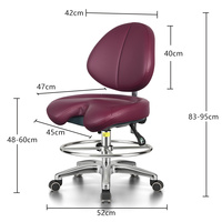 Tabouret de Selle Dentaire Ergonomique et Moderne en Cuir Synthétique Antistatique ESD pour Dentiste, Atelier de Laboratoire