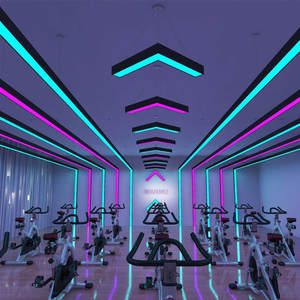 Dimmable Gym Lustre Linéaire Pendentif Lumière Led Bureau Éclairage Suspendu Au Plafond Moderne Suspendus Lumières pour Salon De Coiffure - Product Image 1