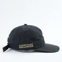 Gorras Personalizadas de 5 Paneles, Estilo Deportivo, Color Negro, con Logotipo Bordado, Tela de Nailon, para Uso Empresarial