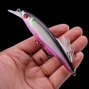 11.2Cm 13.6G Minnow Cứng Câu Cá Lure Nổi Mồi Lures Bơi Phong Cách 12 Colores Bionic Nhân Tạo Cứng Mồi Lông Móc - Product Image 3