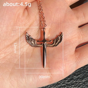Collana con Ciondolo a Forma di Ali d'Angelo, Gioiello di Moda - Product Image 6