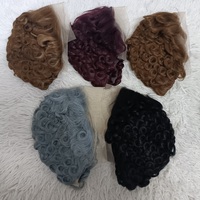 Promotion Letsfly Chioma pour Perruques Pixie Cheveux Remy Colorés Courts Bouclés Perruque Frontale en Dentelle 13x4 pour Femmes Noires