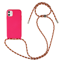 Sacs de téléphone portable en TPU avec cordon tour de cou et bandoulière, antichoc, couleur unie, design sportif et tendance, pour 16/15/17 Pro Max/12/11