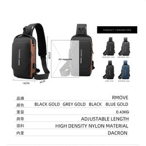 Rmoveカスタム高品質シングルショルダーバッグナイロン素材メンズメッセンジャーバッグクロスボディショルダーバッグ - Product Image 6