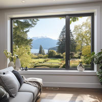 Fenêtre panoramique NFRC, grande vue, du sol au plafond, cadre en aluminium, fenêtres fixes en verre