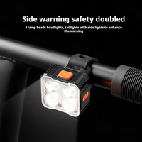 ANKE – Éclairage VTT avant et arrière puissant à LED/Halogène en plastique, avec batterie intégrée, lampes de poche pour utilisation nocturne, 4 modes, étanche IPX5