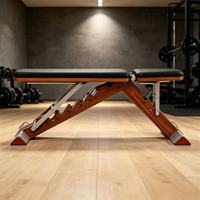 Banc de musculation multi-angles réglable avec cadre en chêne rouge, revêtement en cuir microfibre et coussin en EVA - Équipement de fitness commercial pour la musculation