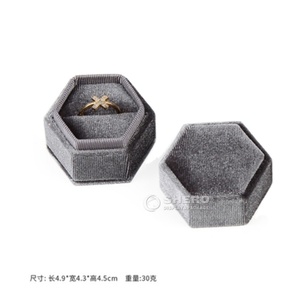 Multi-Color Hexagon Velvet <b>Ring</b> Box Custom Logo High-End Jewelry Box Durable Portable Engagement <b>Ring</b> Holder Jewelry <b>Storage</b> - Product Image 2