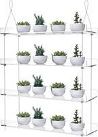 Étagères acryliques à suspendre transparentes pour plantes flottant fenêtre intérieure mur Pot de fleur organisateur support de rangement ensemble affichage cosmétique en plastique
