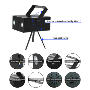 Âm thanh kích hoạt ABS + Hợp kim nhôm đôi LED RGB DJ Disco ánh sáng Laser LED chiếu bên chiếu sáng - Product Image 5