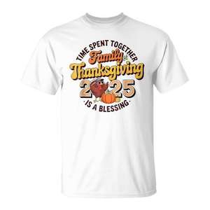 Camiseta familiar de Acción de Gracias 2025: El tiempo pasado juntos es una bendición - Product Image 3