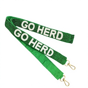Correas de Bolso Bordadas con el Logotipo de Go Herd, Color Verde, con Ganchos Dorados, Modernas y Duraderas, Hechas de Poliéster, Forma Rectangular, para Bolsos - Product Image 1
