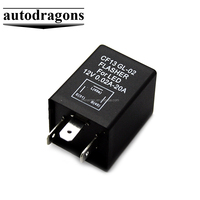AUTODRAGONS-Relé de Intermitente LED para Bicicleta, Luz Intermitente de 3 Pines, Color Negro, Europeo, con Indicador de Giro, para Coche, 1 Unidad, 2 Unidades