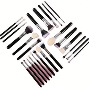 Premium 15-Piece Goat Hair Wood Handle Professional Natural Bristle Makeup Brush Set for Face OEM ODM <b>Custom</b> Logo Beauty Tools - Product Image 1