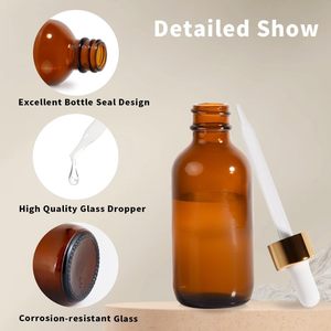 Botellas de Vidrio Cuadradas Planas de 20 ml para Aceites Esenciales y Sueros para el Cuidado de la Piel, con Gotero y Estampado en Caliente - Product Image 2