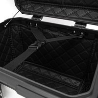 Top Case Universel pour Moto 45L en Plastique ABS Embossé Léger et Durable Noir Argent