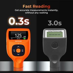 GOYOJO Appareil de mesure d'épaisseur de revêtement le plus vendu avec application, jauge d'épaisseur de peinture 0-5000µm pour voitures (Précision 2%+1µm) Auto FeAlZnFe(C) OEM - Product Image 3