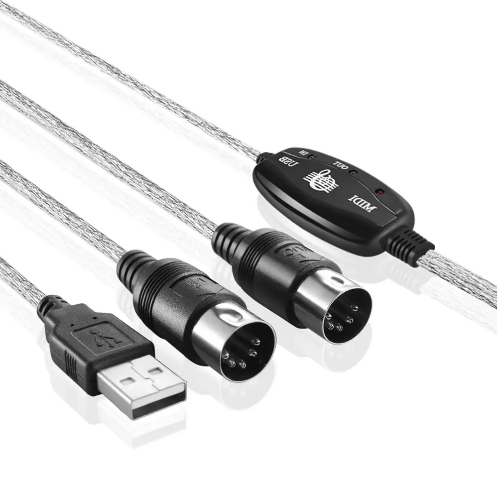 IN-OUT Arabirim Müzik Dönüştürücü/Adaptör HiFing MIDI USB kablosu 5-PIN DIN MIDI Kablosu N3H5