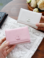Dompet Lucu Warna Permen Ceri Sederhana Dompet Koin Wanita 3 Lipat Bordir Buah Tas Uang Kecil Tas Jepit untuk Wanita