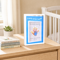 Kit complet de cadre photo en bois pour empreintes de mains, noir, blanc, marron, cadre souvenir personnalisé pour baby shower, cadeau familial