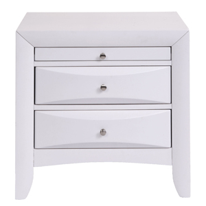 White Nightstand With 2 <b>Drawers</b> Modern <b>Storage</b> <b>Drawer</b> Unit <b>For</b> Bedroom - Product Image 2