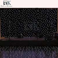 Toile de fond intérieure Starlight rideau LED scintillant tissu noir pour événement de mariage