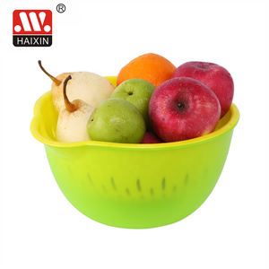 हैक्सिसिन 3. 5qt/5qt/6.5qt/6.5qt/6.5qt Bpa मुक्त प्लास्टिक फल और सब्जी वाशिंग बास्केट 2 कटोरे में - Product Image 5