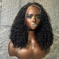 Perruque Pixie Bouclée de 18" en Cheveux Humains Bruts Indiens à Cuticules Alignées, sans Colle, avec Dentelle HD Suisse – Perruque Frontale Bouclée en Cheveux Humains