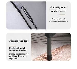 Cama para mascotas para viajes al aire libre, cama para mascotas plegable con marco de Metal, cama elevada para perros, cama elevada portátil para perros con dosel - Product Image 4