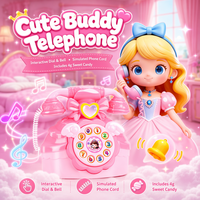 Bonbons en gros Halal OEM en forme de téléphone mignon pour enfants, cadeaux de fête, bonbons tablettes aux fruits 4g, jouet princesse à cadran rotatif