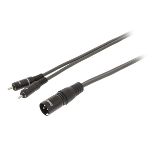 Cable estéreo XLR 3p macho a 2x RCA macho 3m gris oscuro - Product Image 1