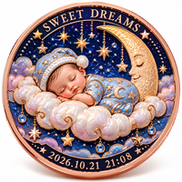 Pièce de monnaie commémorative personnalisée en cuivre pur 999 de 1 oz, avec relief 3D et impression UV, pour anniversaire, naissance ou bienvenue de bébé, objet de collection, souvenir, cadeau