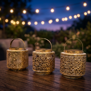 Vintage Iron Hollow <b>Lantern</b> Metal <b>Candle</b> Holder Moroccan Decorative Candlestick Stand for Home Wedding Ramadan - Product Image 2