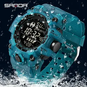 Reloj Deportivo SANDA 6229 Unisex con Luz Verde, Resistente al Agua 5BAR, Esfera Grande, Pantalla Digital Multifuncional y Correa de Goma - Product Image 3