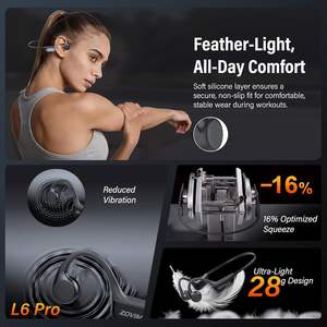 Auriculares de Conducción Ósea ZOVIMAX L6 para Deportes, con Doble Controlador 6.0, Resistentes al Agua IPX7, Pantalla LED, 12 Horas de Batería, 10M - Product Image 4