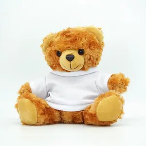 Hotsale 사용자 정의 승화 로고 테디 베어 로고 봉제 장난감 박제 티셔츠 푹신한 봉제 곰 인형 어린이 선물