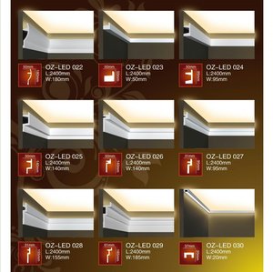 Moulure de <span class=keywords><strong>corniche</strong></span> LED en PU, moulure de plafond en polyuréthane pour éclairage <span class=keywords><strong>indirect</strong></span>, pour la décoration intérieure de maisons, villas et hôtels - Product Image 5
