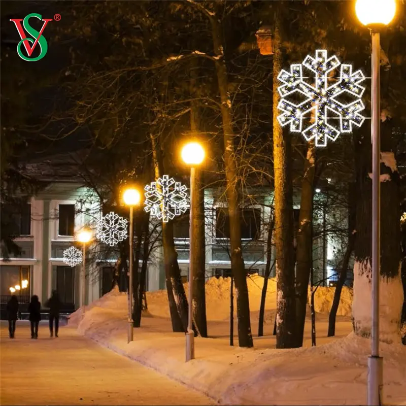 Светодиодный уличный Рождественский светильник-Снежинка для декора торгового центра