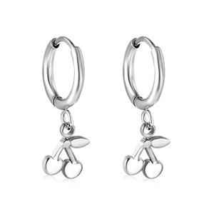 ต่างหูห่วงผลไม้เชอร์รี่สแตนเลสสตีลสีทองสีเงินดีไซน์เรียบง่ายเครื่องประดับแฟชั่นสำหรับทุกเพศของขวัญสำหรับผู้หญิงผู้ชาย - Product Image 5