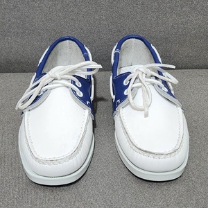 Mocasines de Cuero Vacuno Blancos y Azules Hechos a Mano, Casuales, con Plataforma Antideslizante, para Verano, Suaves, para Conducir, Oficina, Zapatos Náuticos para Hombre - Product Image 2