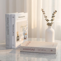 Ensemble de faux livres décoratifs neutres pour la maison, texture lin, faux livre creux pour la décoration des étagères du salon et de la chambre