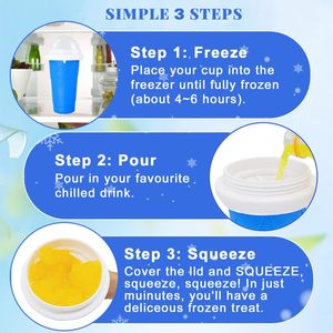 Slushie Cup Slushy <b>Maker</b> Cup Frozen Magic Squeeze Cups for Juice Milk Yogurt Ice <b>Cream</b> Make DIY Smoothie Cooling Bottle - Product Image 2