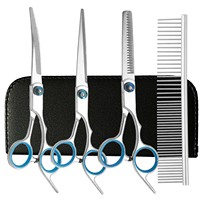 Ciseaux courbes pour toilettage des animaux, tondeuses à poils, coupe-ongles, outils de coiffure, ciseaux droits