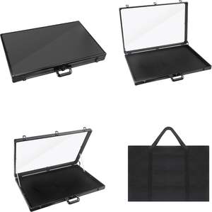 תיק תצוגת כרטיס עבור כרטיסים מסחר זכוכית אלומיניום הצג מקרה כרטיס מסחר נייד גדול - Product Image 3