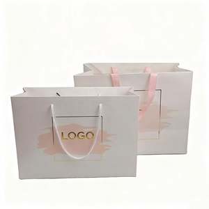 Sacs en papier d'emballage pour vêtements personnalisés en usine, sacs cadeaux avec poignée, sacs de luxe pour mariage/bijoux/cosmétiques - Product Image 1