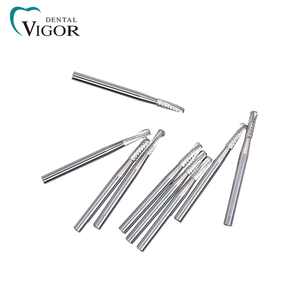 Juego de fresas dentales de carburo de tungsteno con soporte rojo para bloque de fresas, para corte de metal de coronas, para pieza de mano de alta velocidad - Product Image 5